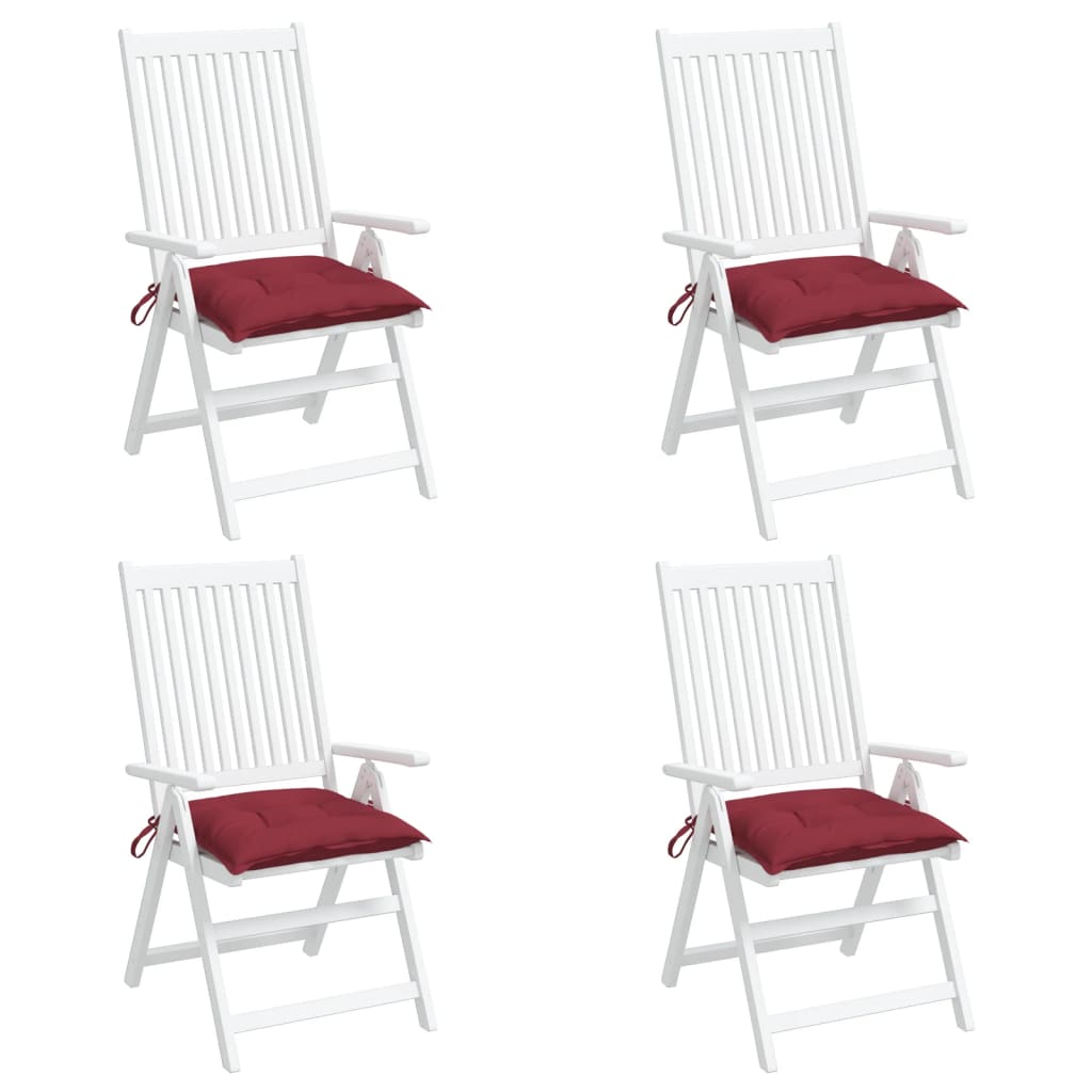 vidaXL Cojines silla de jardín 4 uds tela Oxford rojo tinto 50x50x7 cm
