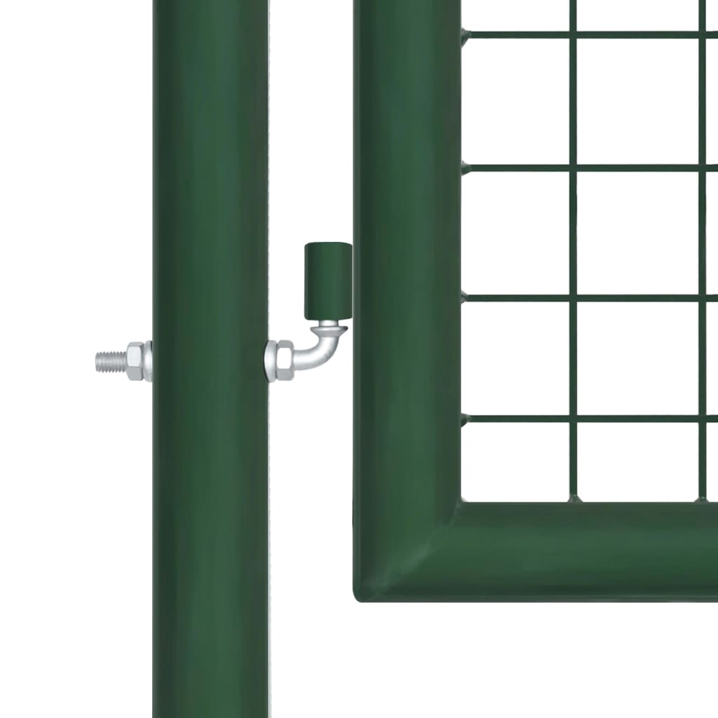 vidaXL Puerta de malla de jardín de acero verde 400x100 cm