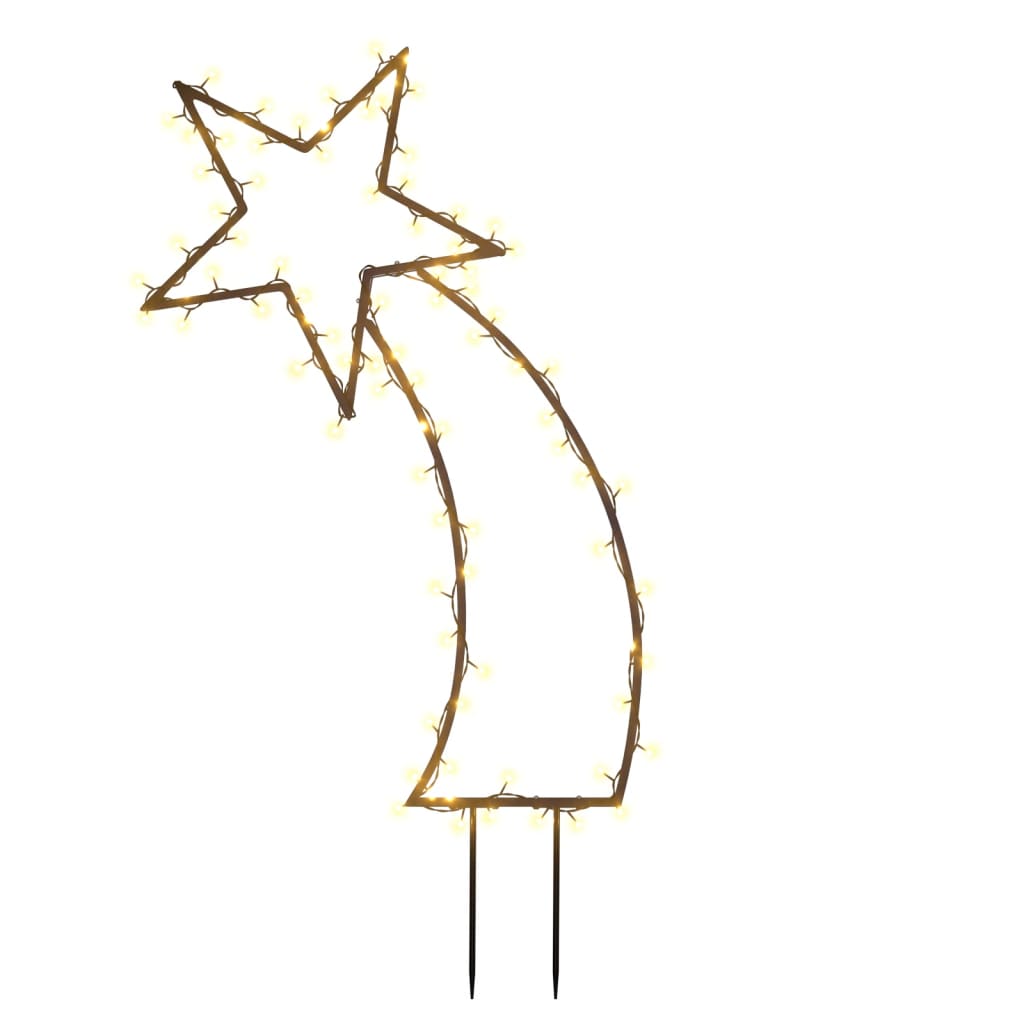 vidaXL Estrella fugaz de luces Navidad con estacas 80 LED 62 cm