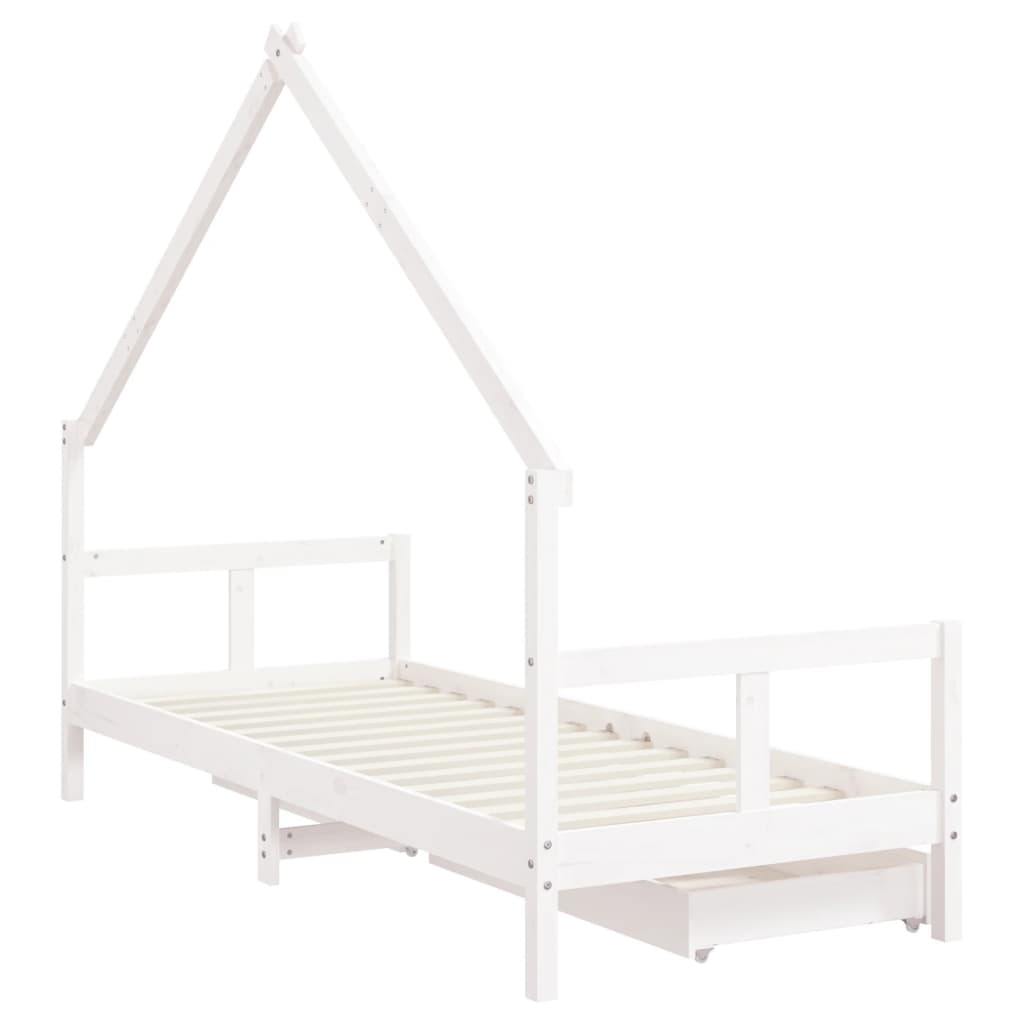 vidaXL Estructura cama niños con cajones madera pino blanco 80x200 cm