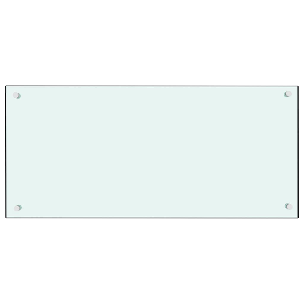 vidaXL Protección salpicaduras cocina vidrio templado blanco 90x40 cm
