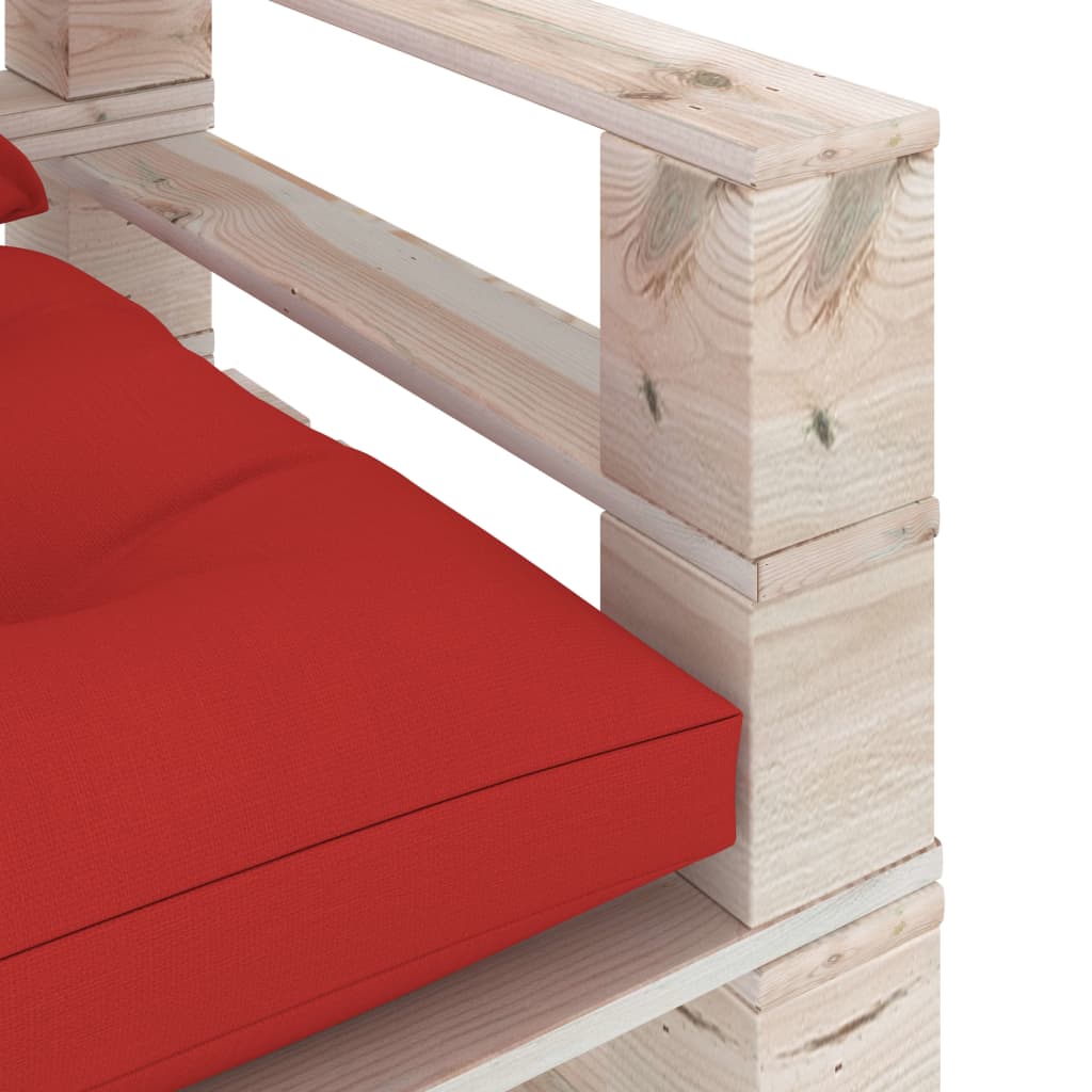 vidaXL Sofá de palets de jardín con cojines rojos madera de pino