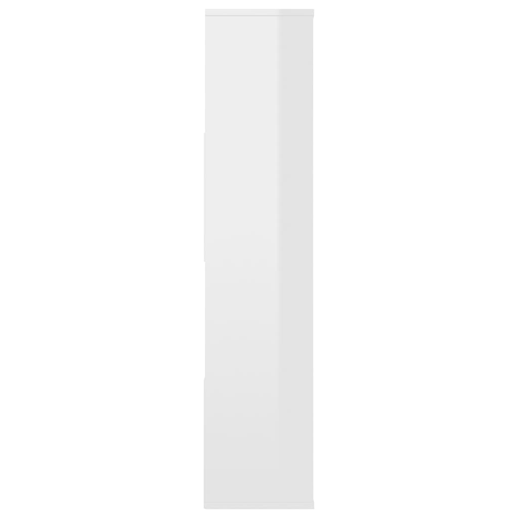 vidaXL Divisor/estantería contrachapada blanco brillante 110x24x110cm