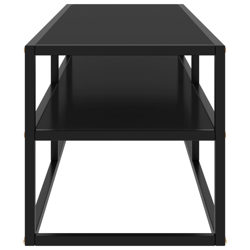 vidaXL Mueble para TV negro con vidrio negro 120x40x40 cm