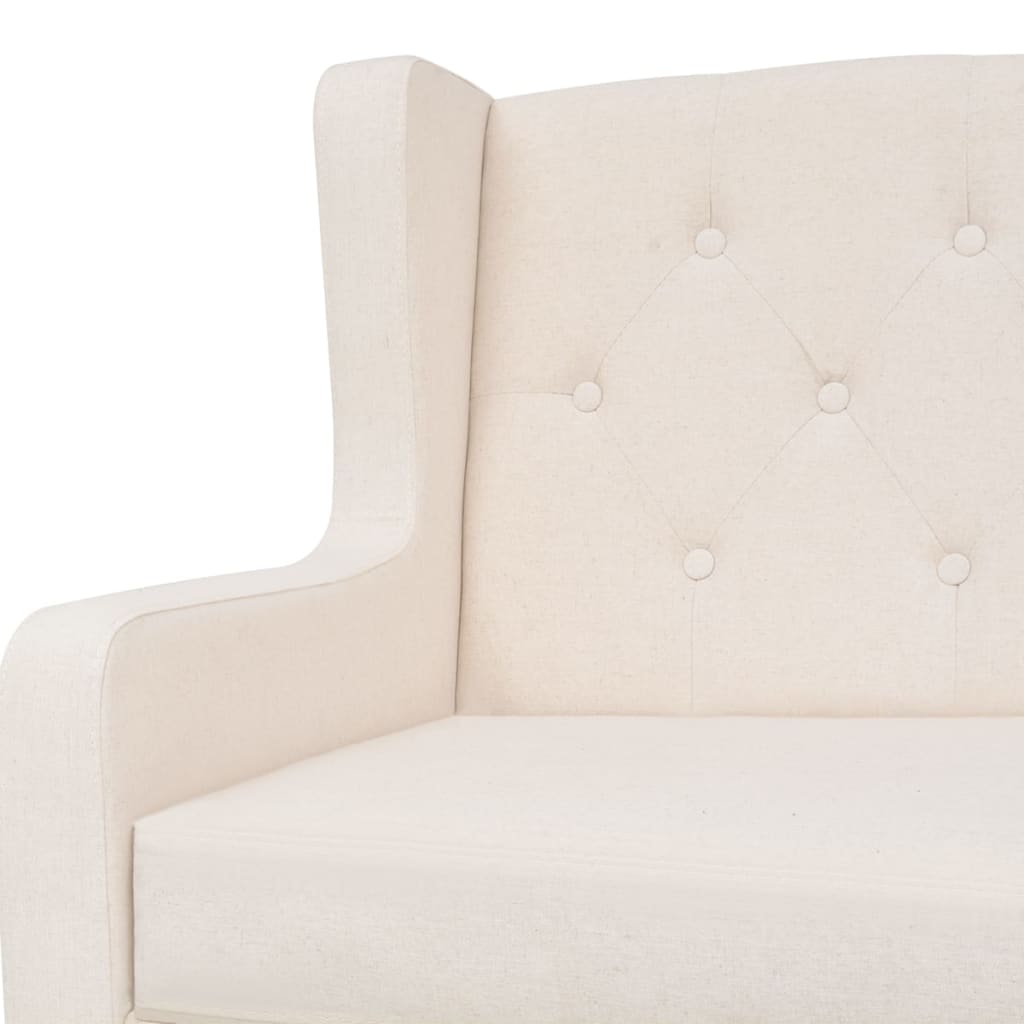 vidaXL Conjunto de sofás 2 piezas tela blanco crema
