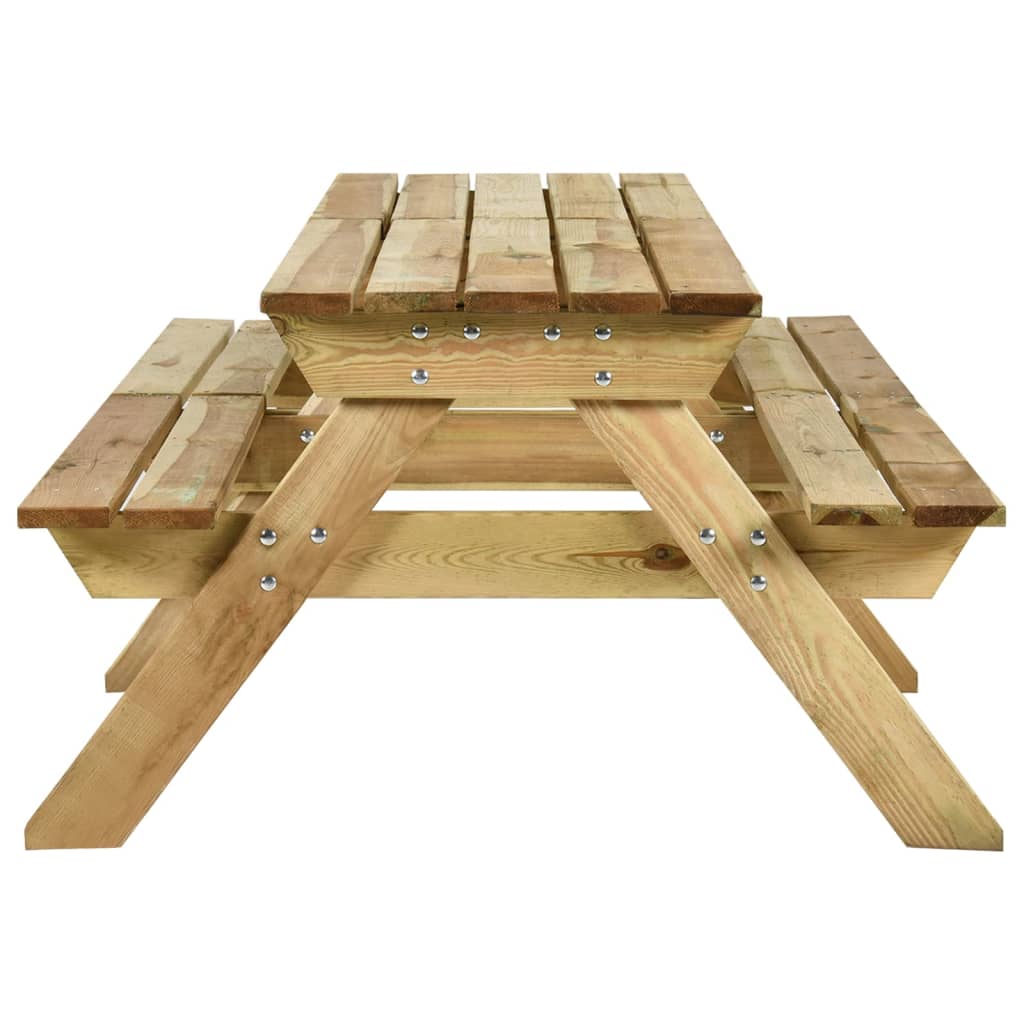 vidaXL Mesa de pícnic con bancos 220x122x72 cm madera pino impregnada