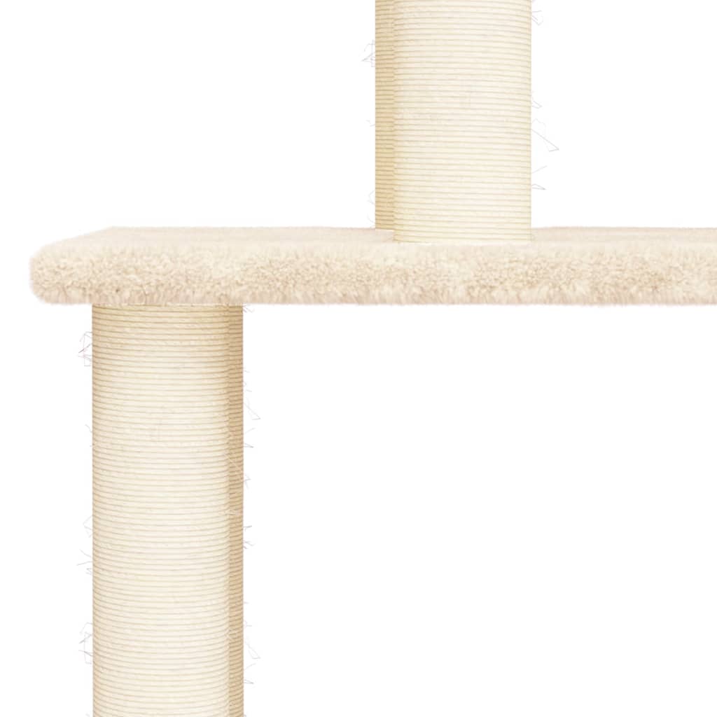 vidaXL Rascador para gatos con postes de sisal color crema 149 cm