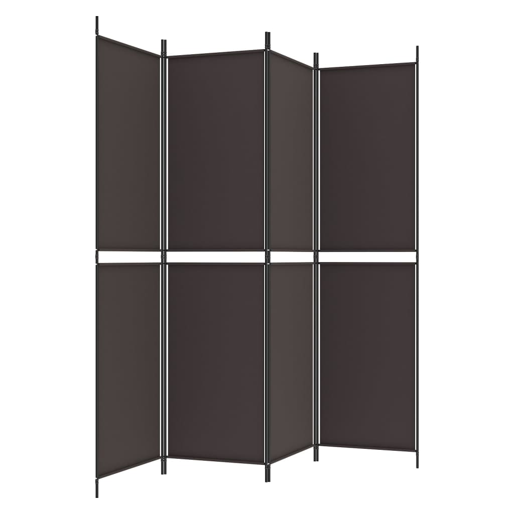 vidaXL Biombo divisor de 4 paneles de tela marrón 200x200 cm