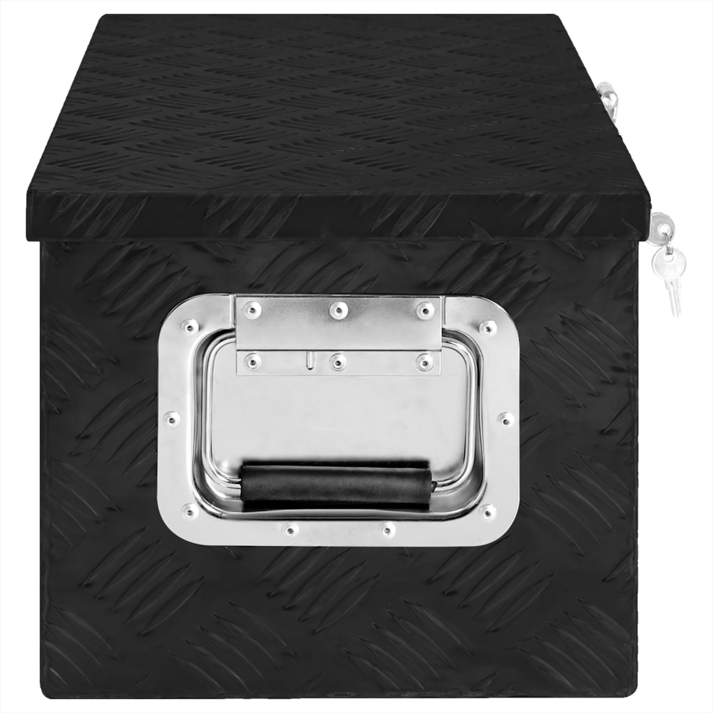 vidaXL Caja de almacenaje de aluminio negro 70x31x27 cm