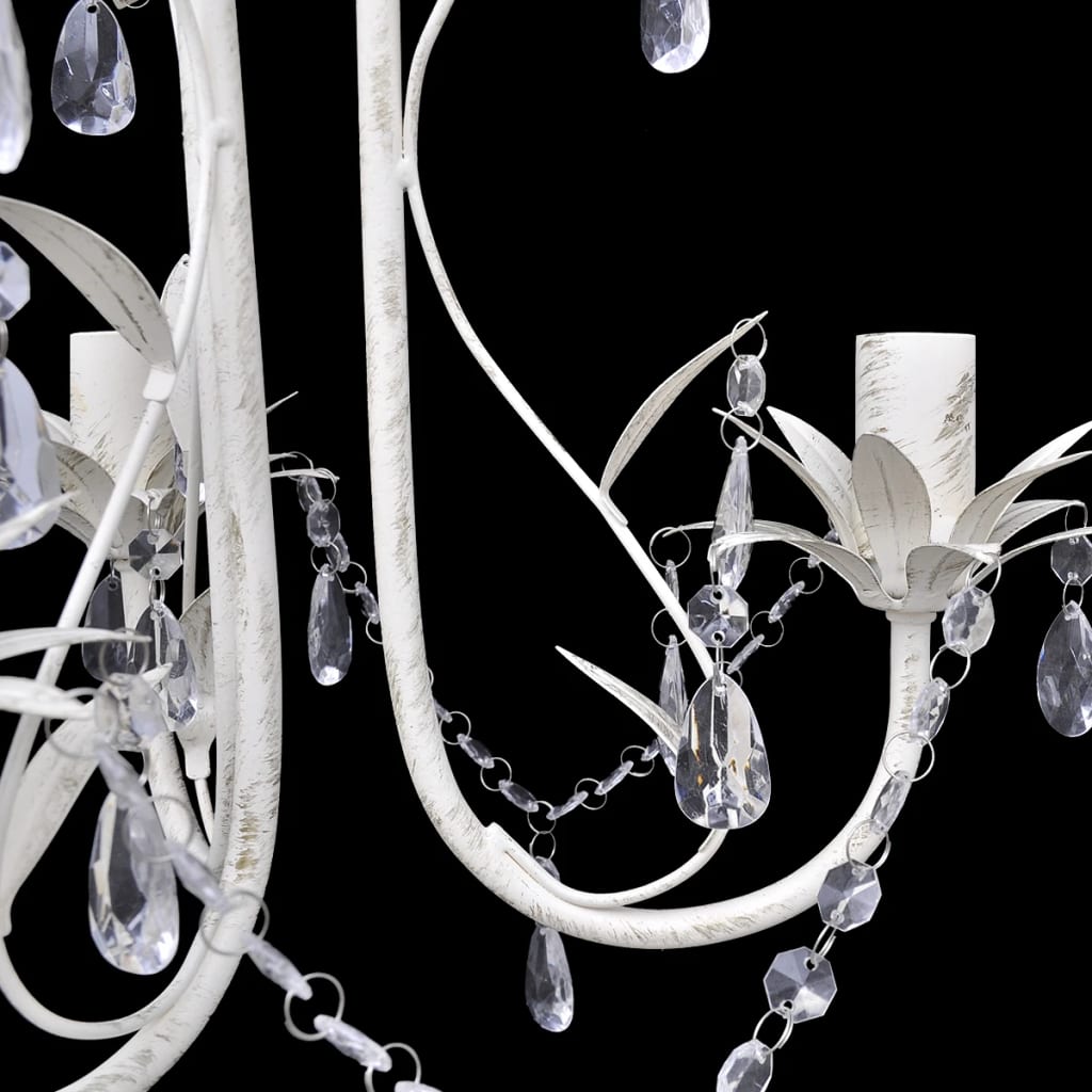 vidaXL Lámparas de araña de cristal 2 unidades blanco elegante