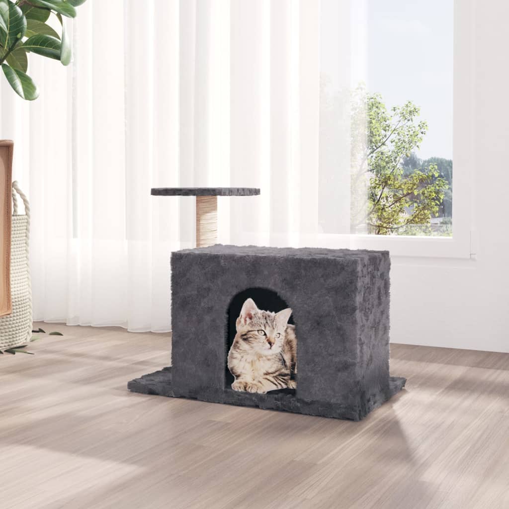 vidaXL Rascador para gatos con postes de sisal gris oscuro 51 cm