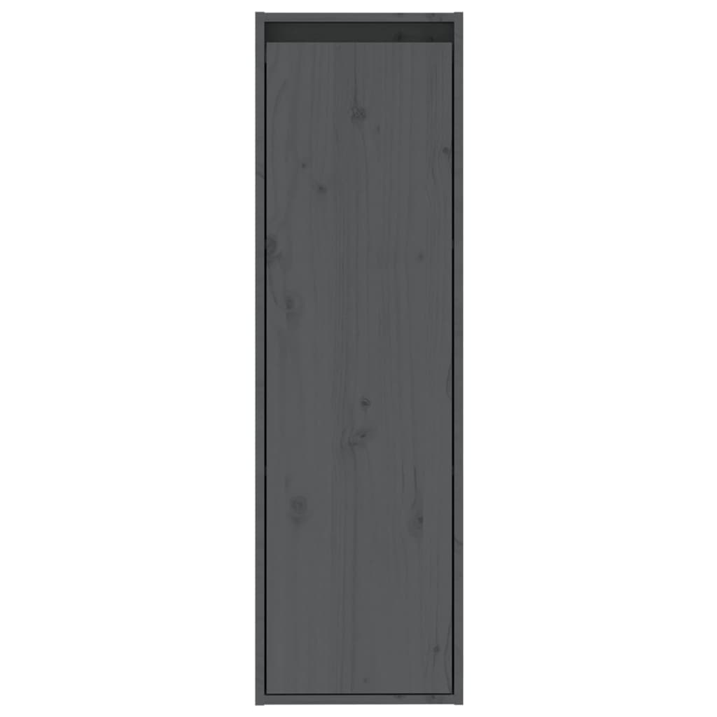 vidaXL Armario de pared de madera maciza de pino gris 30x30x100 cm