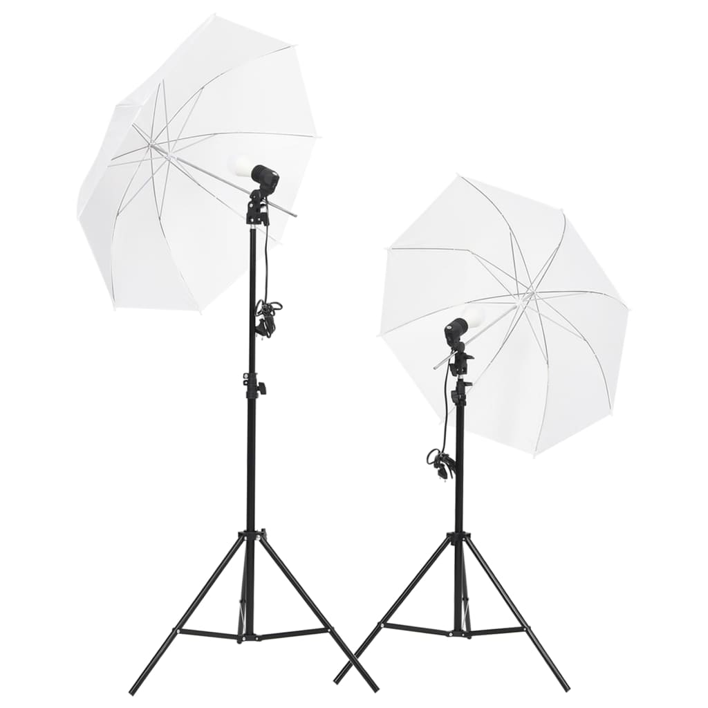 vidaXL Kit iluminación de estudio fotográfico con trípodes y paraguas