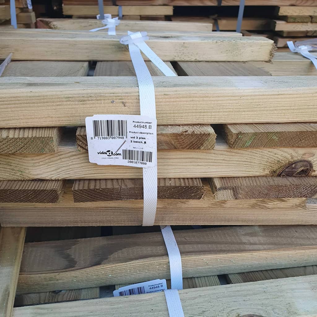 vidaXL Banco jardinera B-Stock madera maciza de pino impregnada
