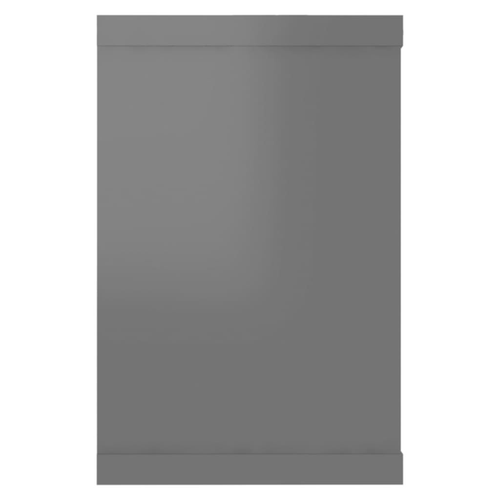 vidaXL Estante cubo de pared 4uds contrachapado gris brillo 60x15x23cm