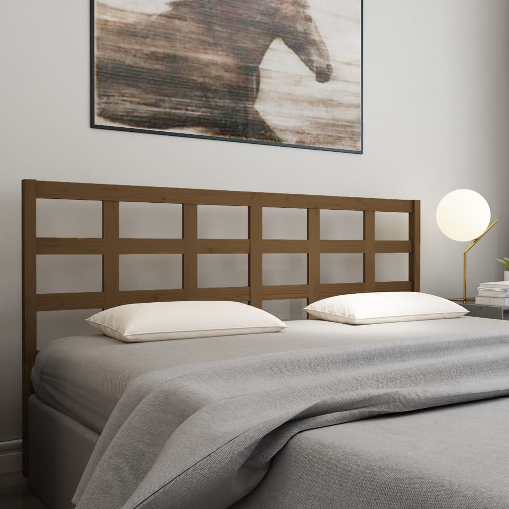 vidaXL Cabecero de cama madera maciza pino marrón miel 185,5x4x100 cm