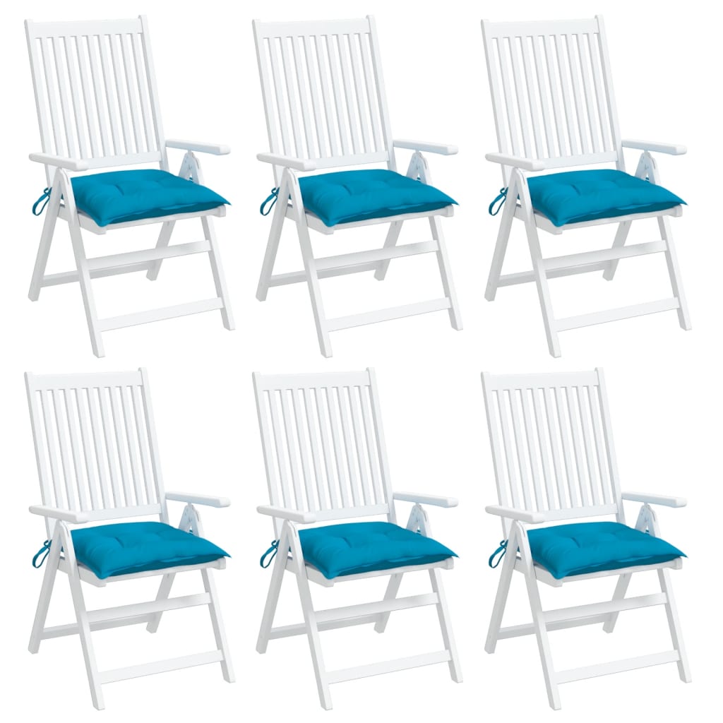 vidaXL Cojines de silla de jardín 6 uds tela Oxford azul 40x40x7 cm