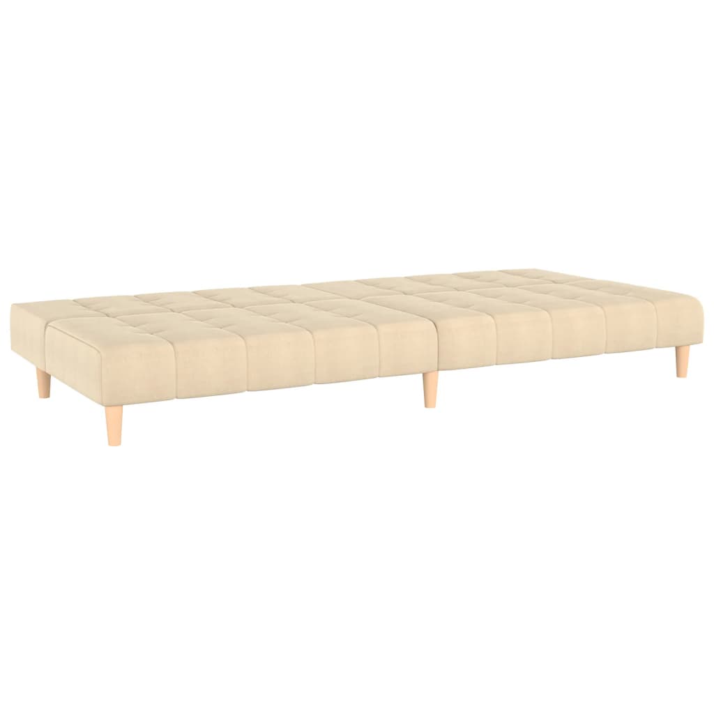 vidaXL Sofá cama de 2 plazas tela color crema