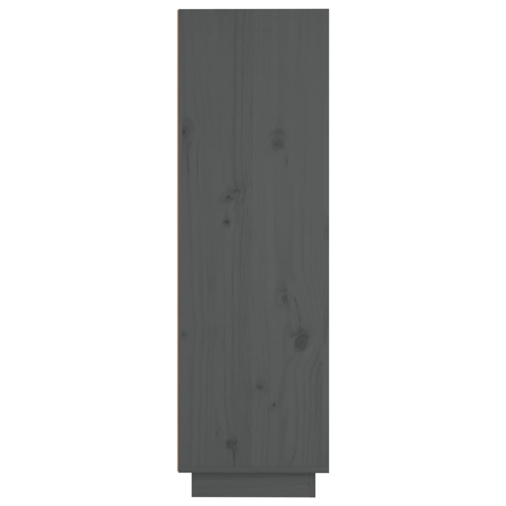 vidaXL Aparador alto de madera maciza de pino gris 37x34x110 cm