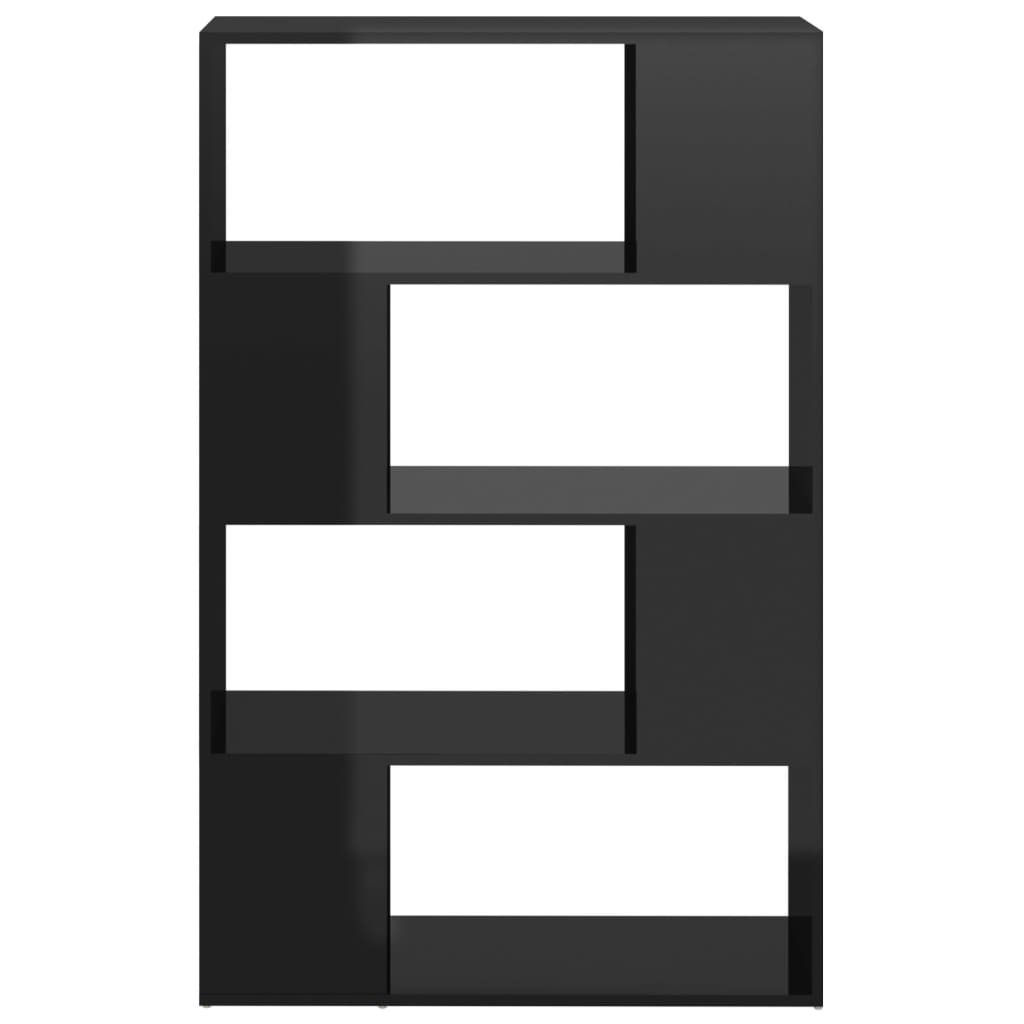 vidaXL Estantería/divisor de espacios negro brillo 80x24x124,5 cm