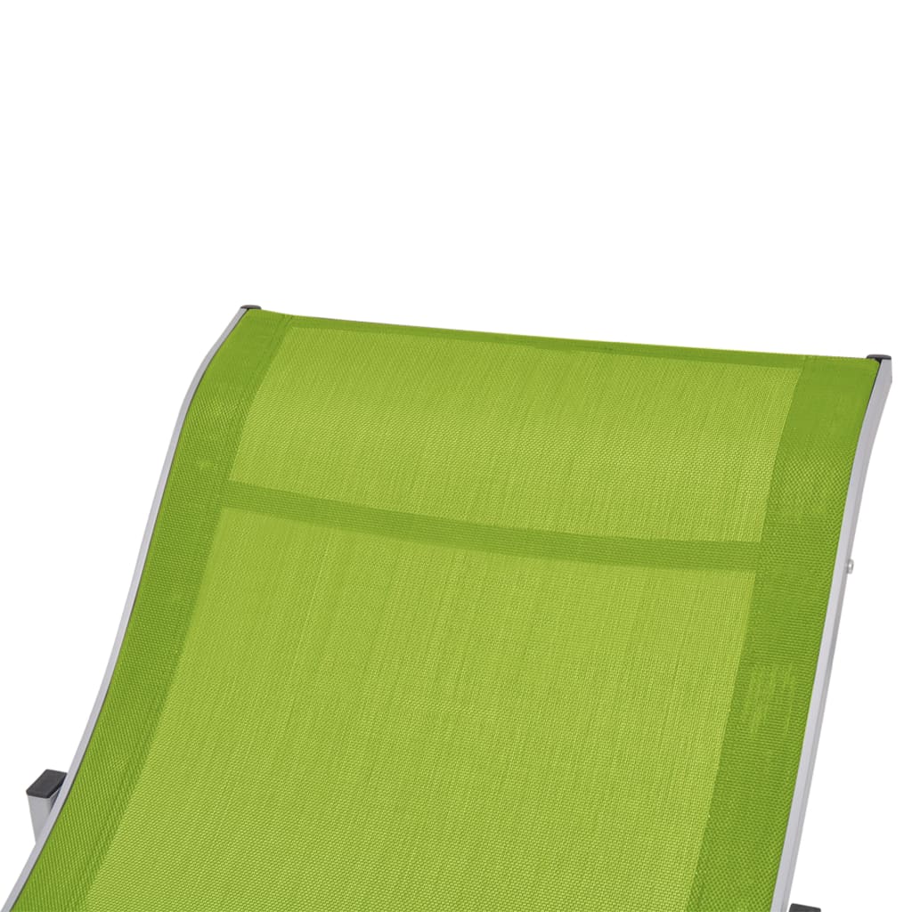vidaXL Tumbonas plegables 2 unidades textilene verde
