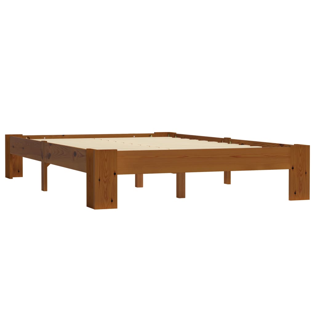 vidaXL Estructura de cama madera maciza pino marrón claro 120x200 cm