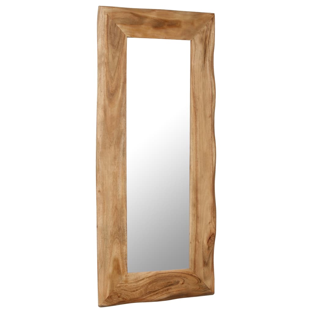 vidaXL Espejo para maquillaje de madera maciza de acacia 50x110 cm