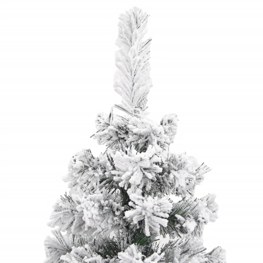 vidaXL Árbol de Navidad artificial verde con nieve PVC 210 cm