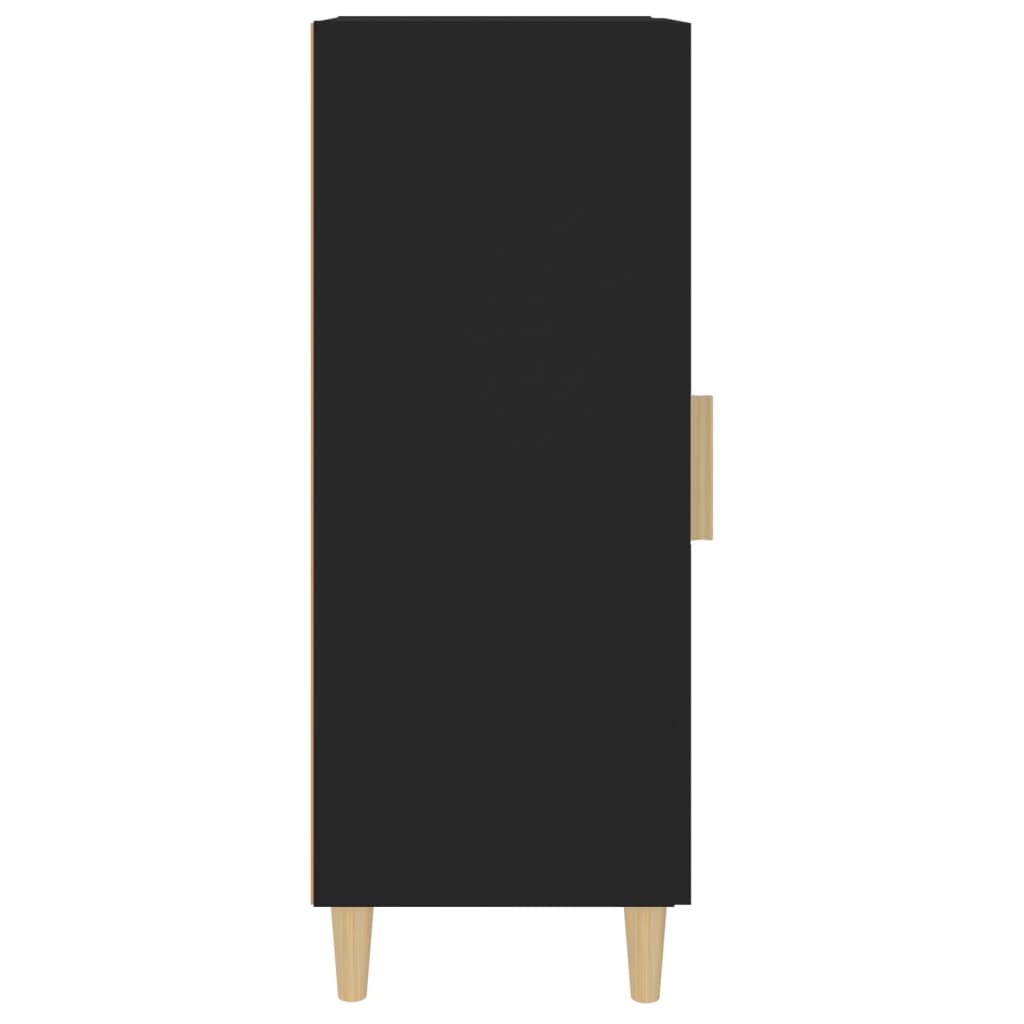 vidaXL Aparador de madera contrachapada negro 34,5x34x90 cm