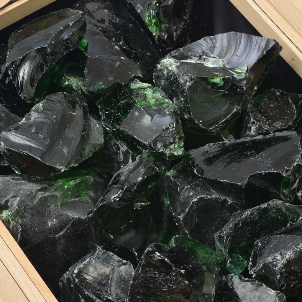 vidaXL Rocas de gavión de jardín vidrio verde 60-120 mm 25 kg