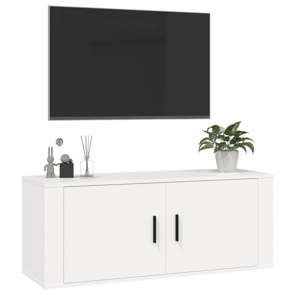 vidaXL Mueble para TV de pared blanco 100x34,5x40 cm