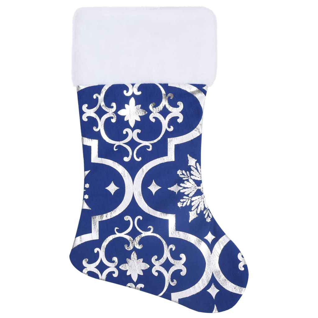 vidaXL Falda del árbol de Navidad de lujo con calcetín tela azul 150cm