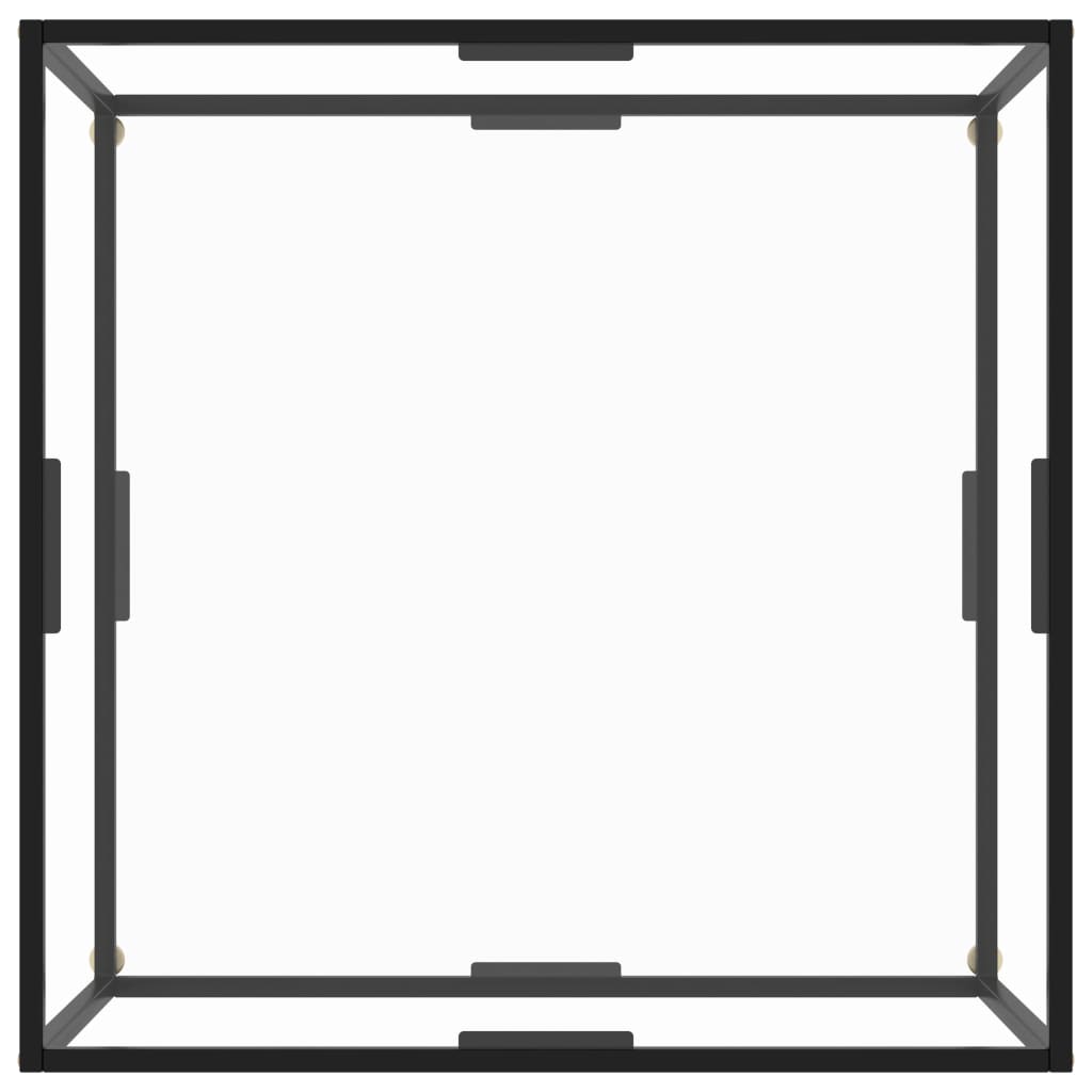 vidaXL Mesa de centro con vidrio templado negra 90x90x50 cm