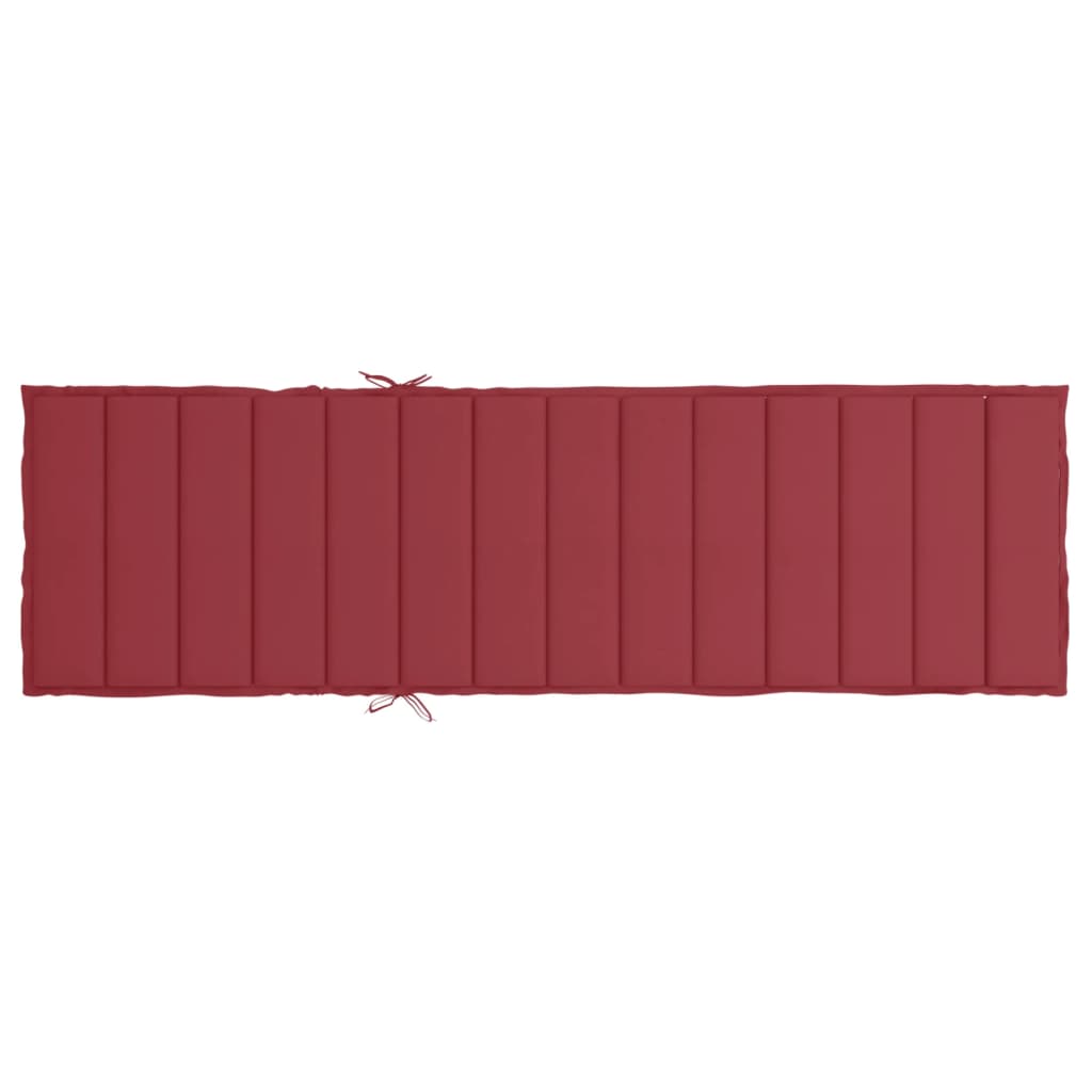vidaXL Cojín de tumbona de tela Oxford rojo tinto 200x50x3 cm