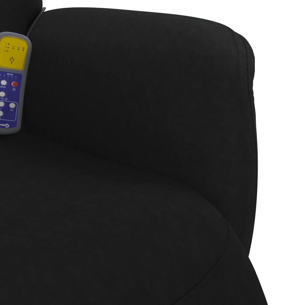 vidaXL Sillón reclinable de masaje con reposapiés terciopelo negro