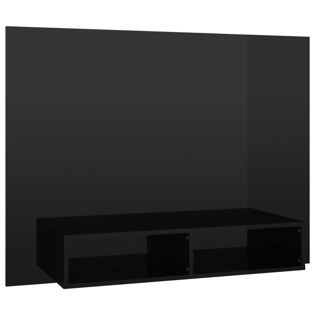 vidaXL Mueble TV de pared contrachapado negro brillante 120x23,5x90 cm