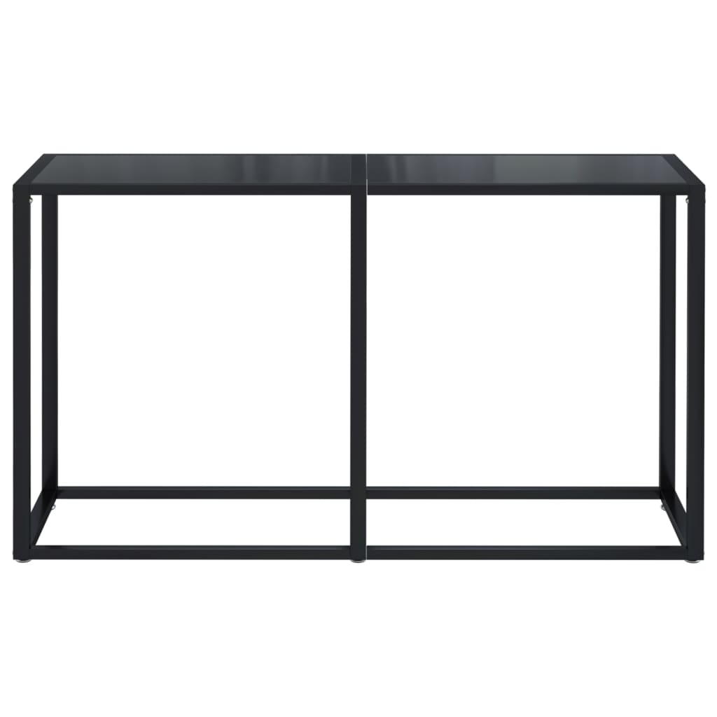 vidaXL Mesa consola vidrio templado negro 140x35x75,5cm