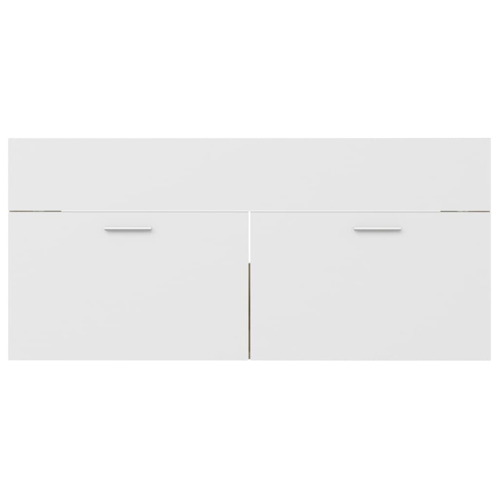 vidaXL Armario para lavabo contrachapada blanco roble 100x38,5x46 cm