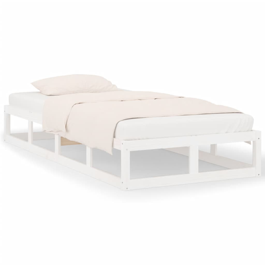 vidaXL Estructura de cama madera maciza blanca 100x200 cm