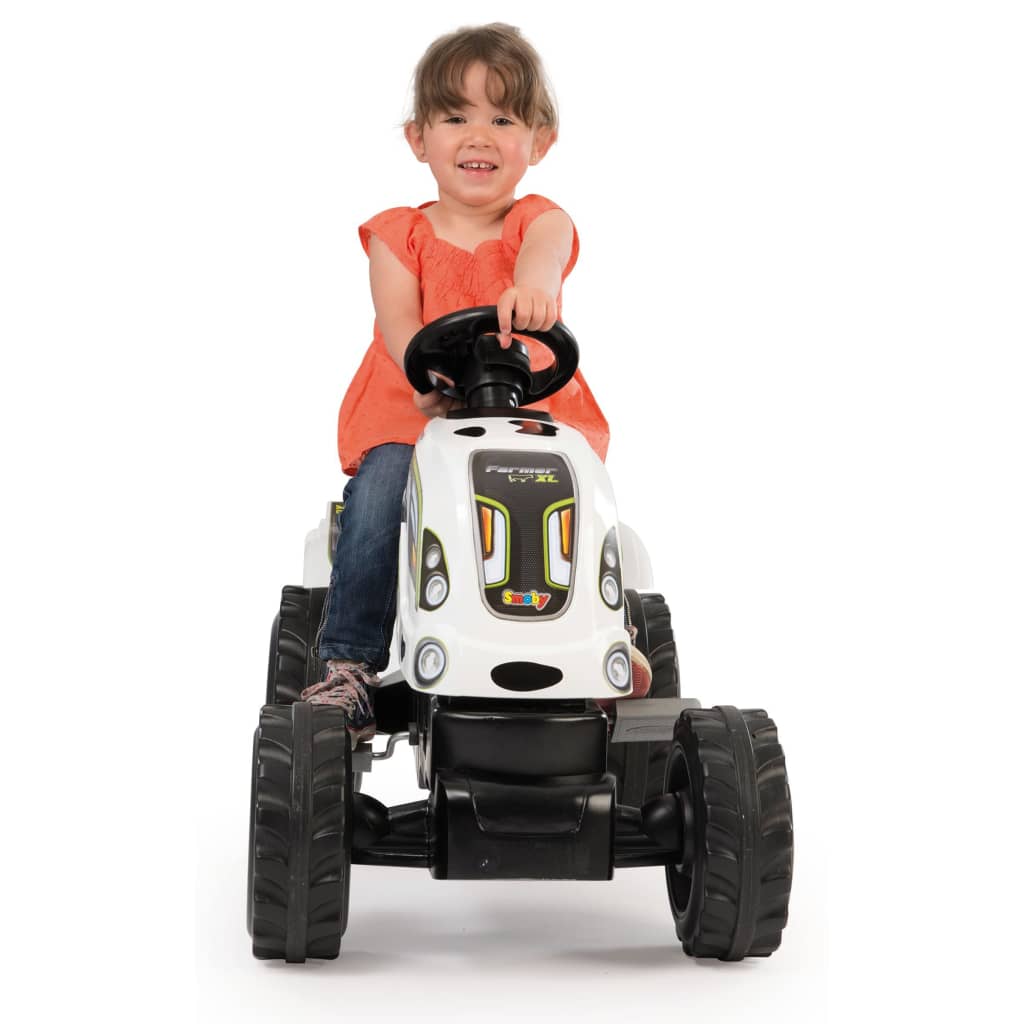 Smoby Tractor y remolque infantil Farmer XL blanco y negro