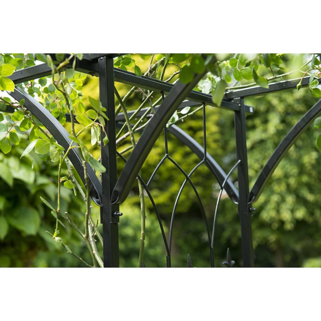 Nature Arco para jardín de metal negro 114x66x232 cm