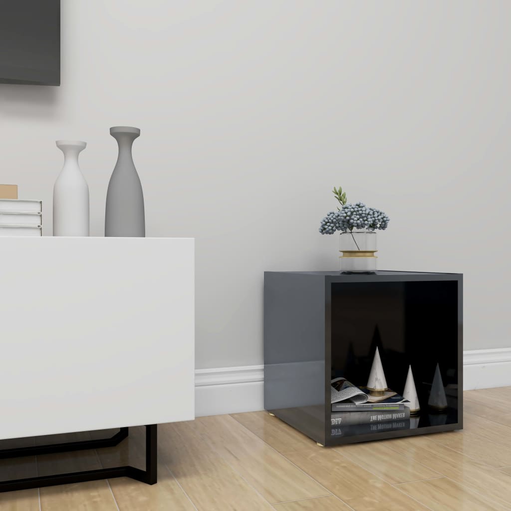 vidaXL Mueble para TV madera contrachapada negro brillo 37x35x37 cm