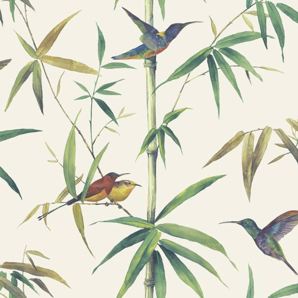 Noordwand Papel pintado Kolibri and Bamboo color crudo