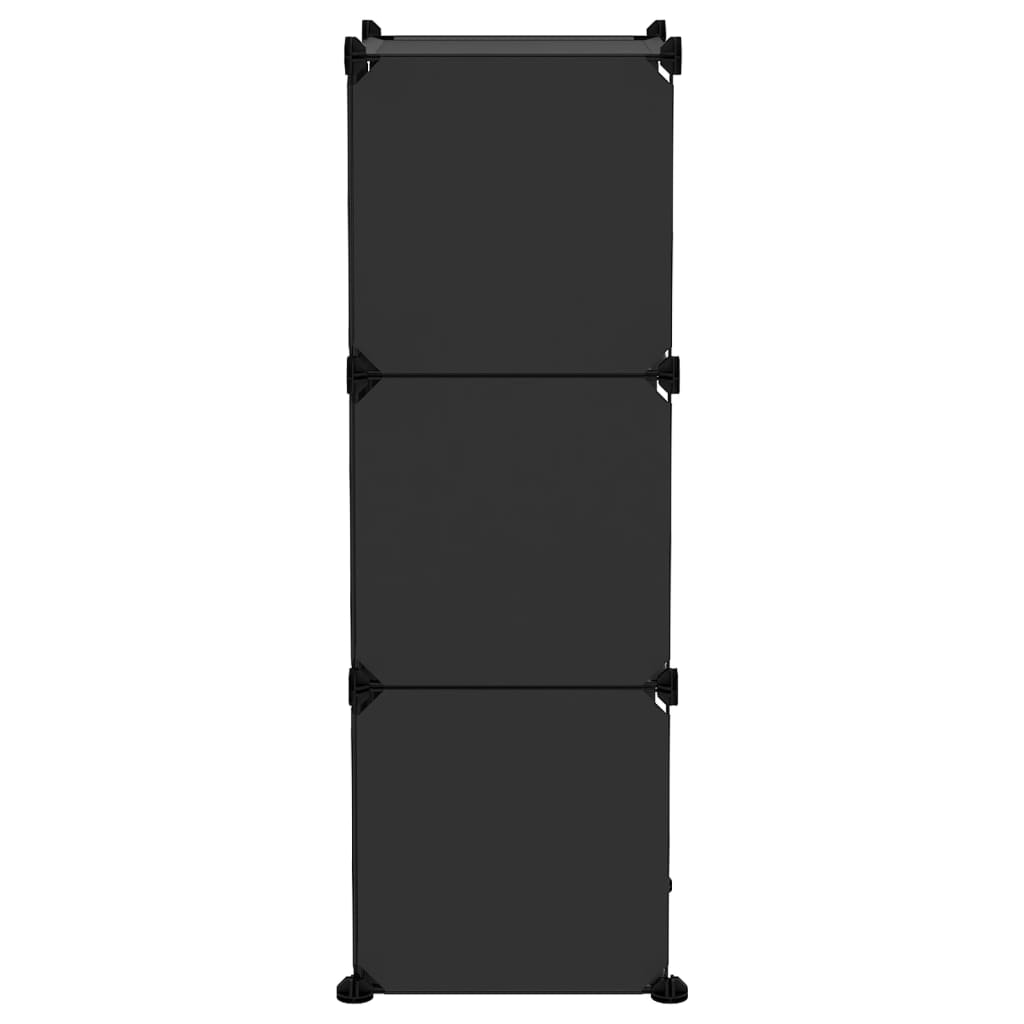vidaXL Estantería de cubos con 6 compartimentos negro PP