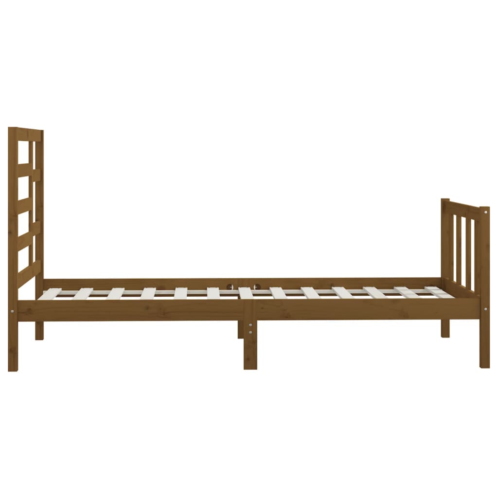 vidaXL Estructura de cama madera maciza de pino marrón miel 90x200 cm