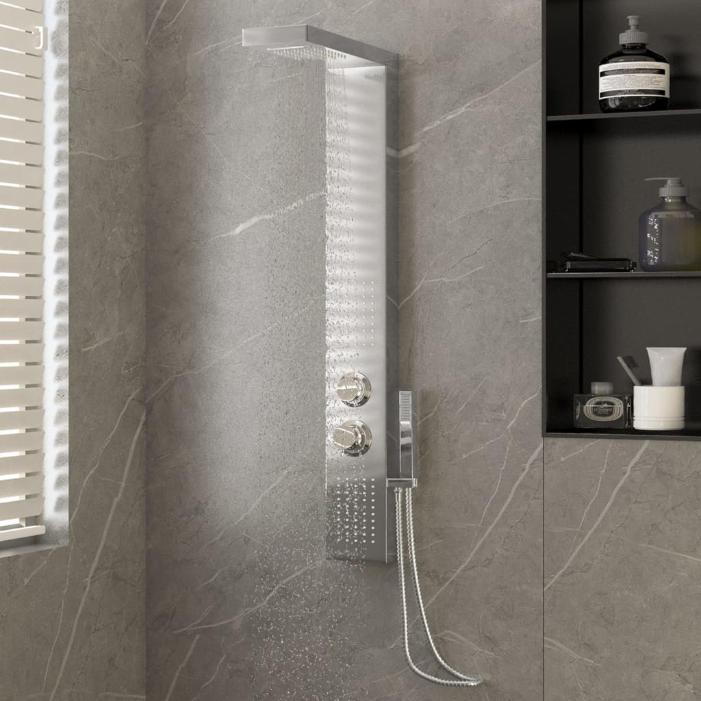 vidaXL Sistema de panel de ducha acero inoxidable cuadrado