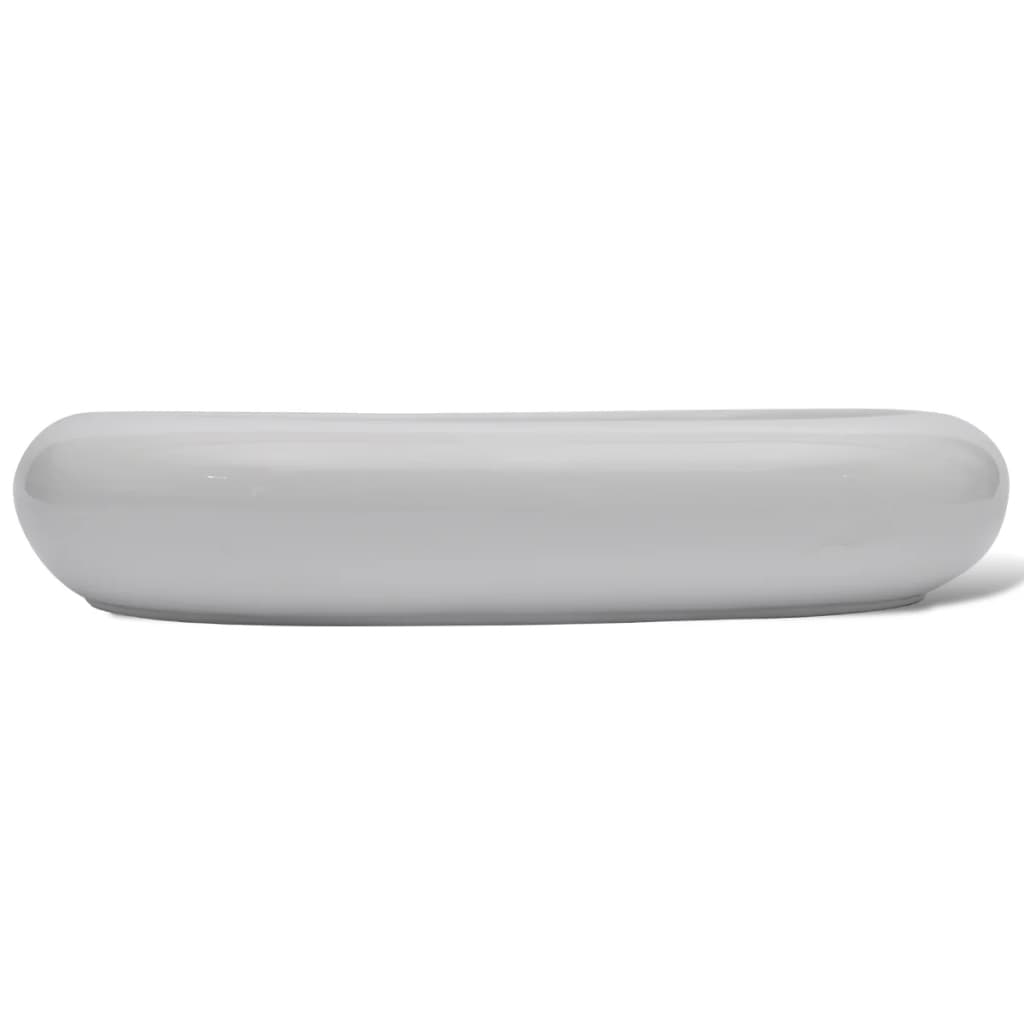 vidaXL Lavabo ovalado de cerámica blanco 63x42 cm