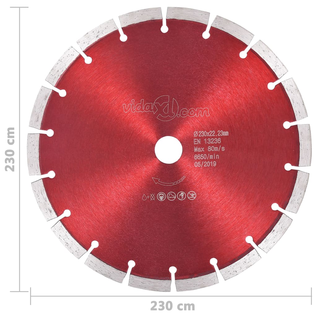 vidaXL Disco de corte de diamante acero 230 mm