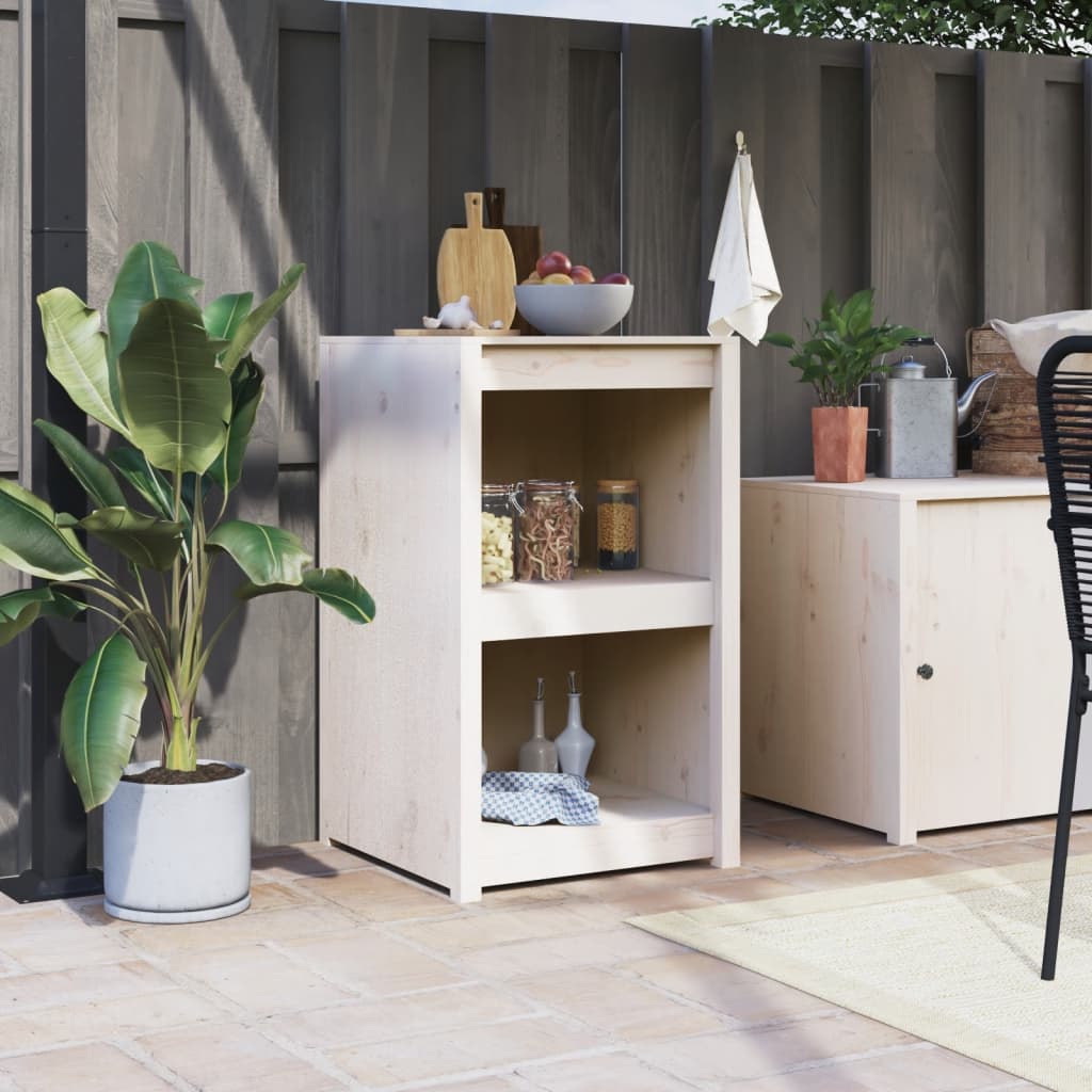 vidaXL Mueble de cocina exterior madera maciza pino blanco 55x55x92 cm