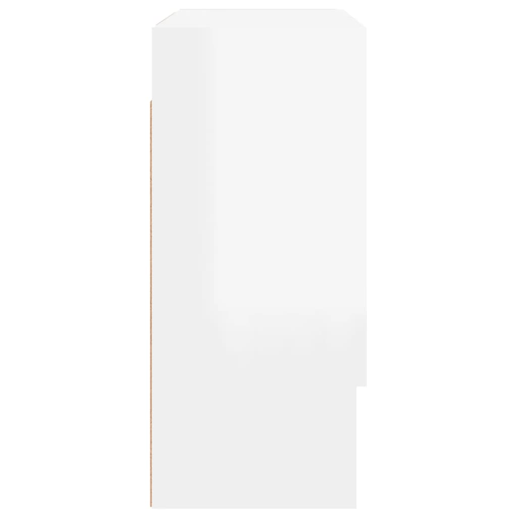 vidaXL Armario de pared madera contrachapada blanco brillo 60x31x70 cm